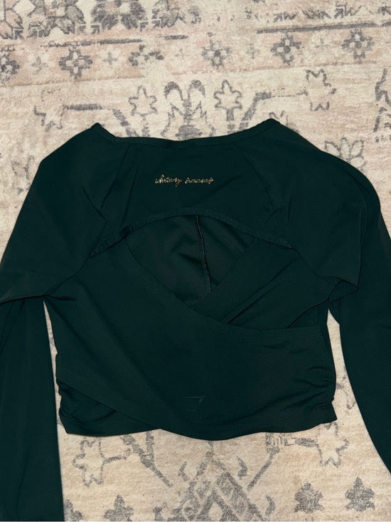 Gymshark Tops - Gymshark x Whitney Simmons Long Sleeve Cropped Wrap Top in Deep Green